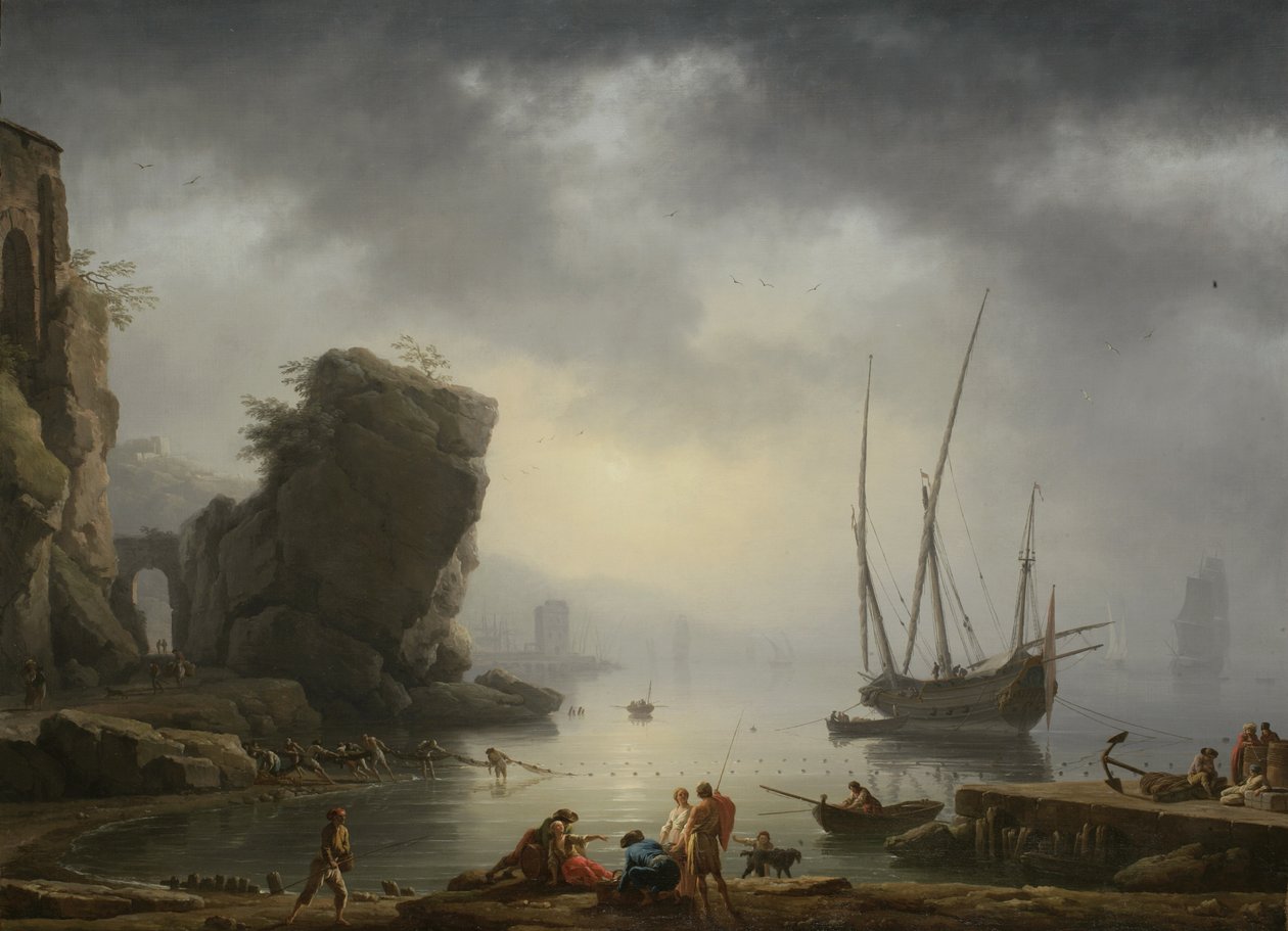 Mittelmeerküstenlandschaft, 1746 von Antoine Charles Horace Vernet