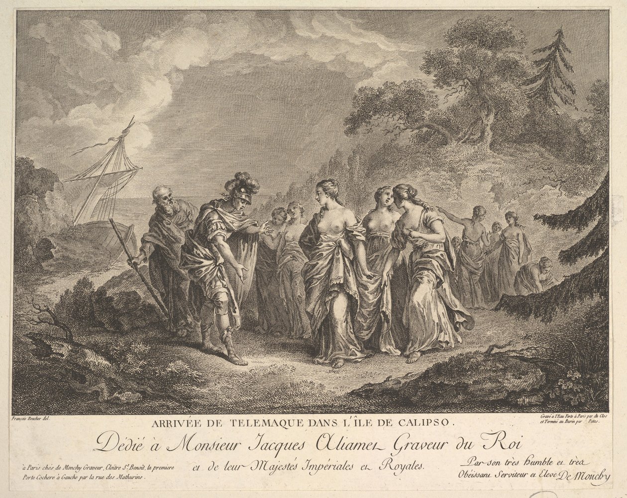 Ankunft des Telemach bei der Insel der Kalypso von Antoine Jean Duclos