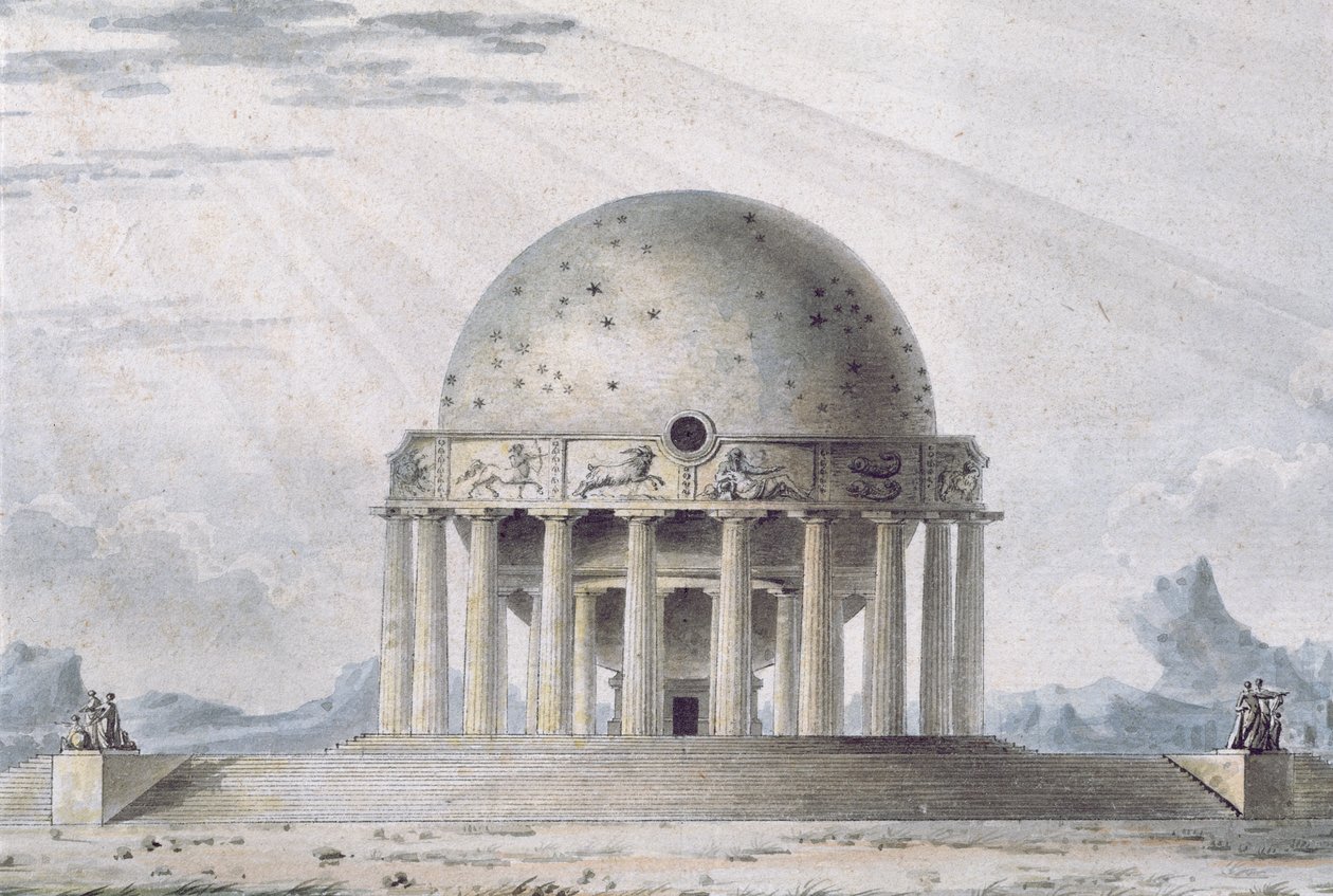 Entwurf für ein Haus für einen Kosmopoliten, 1783 (Detail) von Antoine Laurent Thomas Vaudoyer