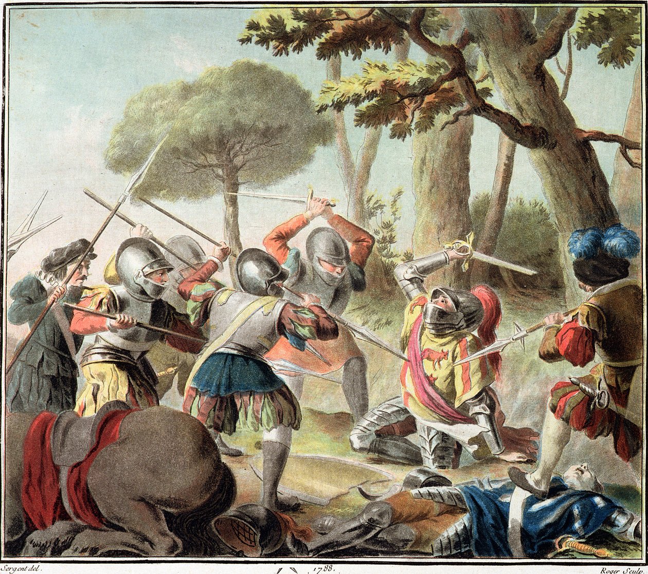 Gaston de Foix (1488-1512) getötet in der Schlacht von Ravenna, graviert von Roger, 1788 von Antoine Louis Francois Sergent Marceau