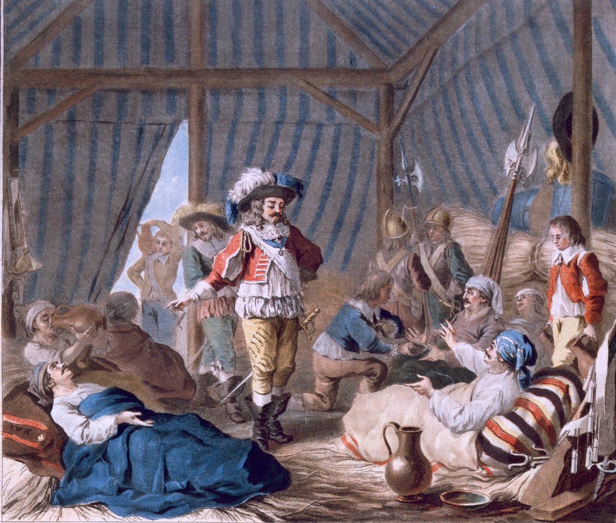 Der Graf von Harcourt (1601-66) zeigt seine Menschlichkeit während der Belagerung von Turin (1640), 1787 von Antoine Louis Francois Sergent Marceau