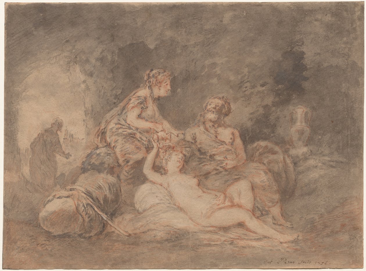 Lot und seine Töchter, 1756 von Antoine Pesne