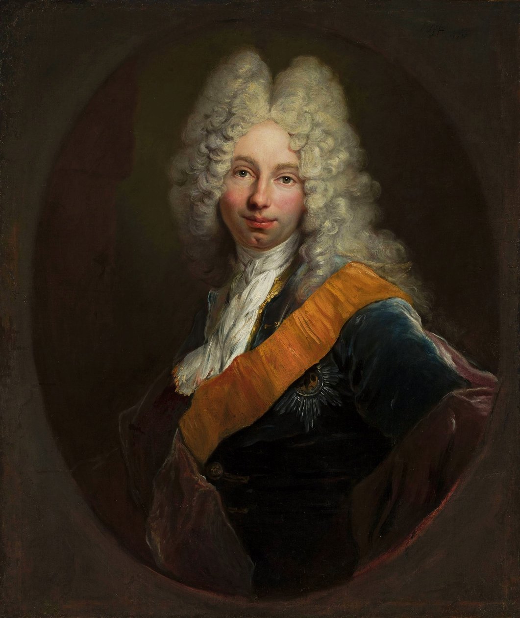 Friedrich Wilhelm Kettler (1692-1711) (Porträt eines Mannes in einer Perücke mit dem Orden des Schwarzen Adlers) von Antoine Pesne