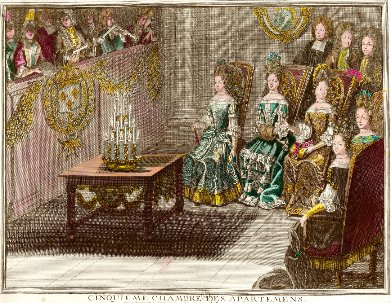 Musiksitzung im fünften Schlafzimmer der Familienwohnungen von Ludwig XIV von Antoine Trouvain