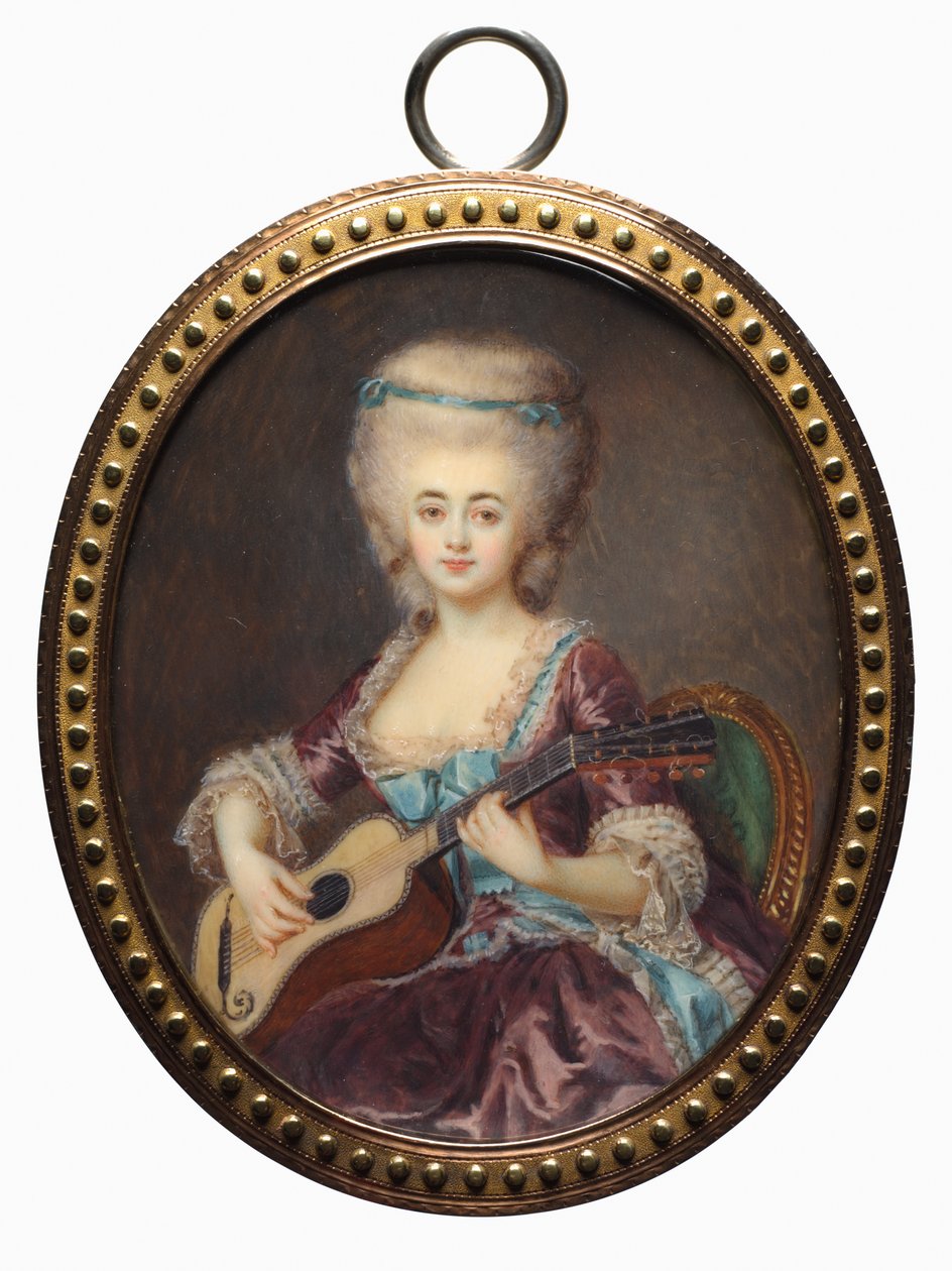 Porträt einer Frau mit Gitarre, genannt Louise d