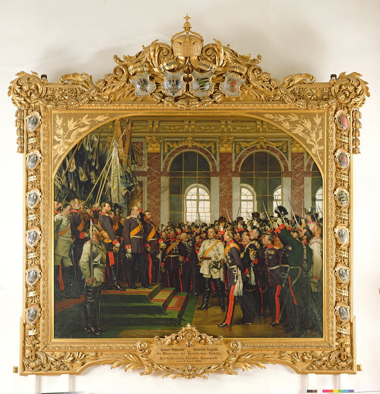 Die Proklamation Wilhelms als Kaiser des neuen Deutschen Reiches, im Spiegelsaal von Versailles am 18. Januar 1871, gemalt 1885 von Anton Alexander von Werner