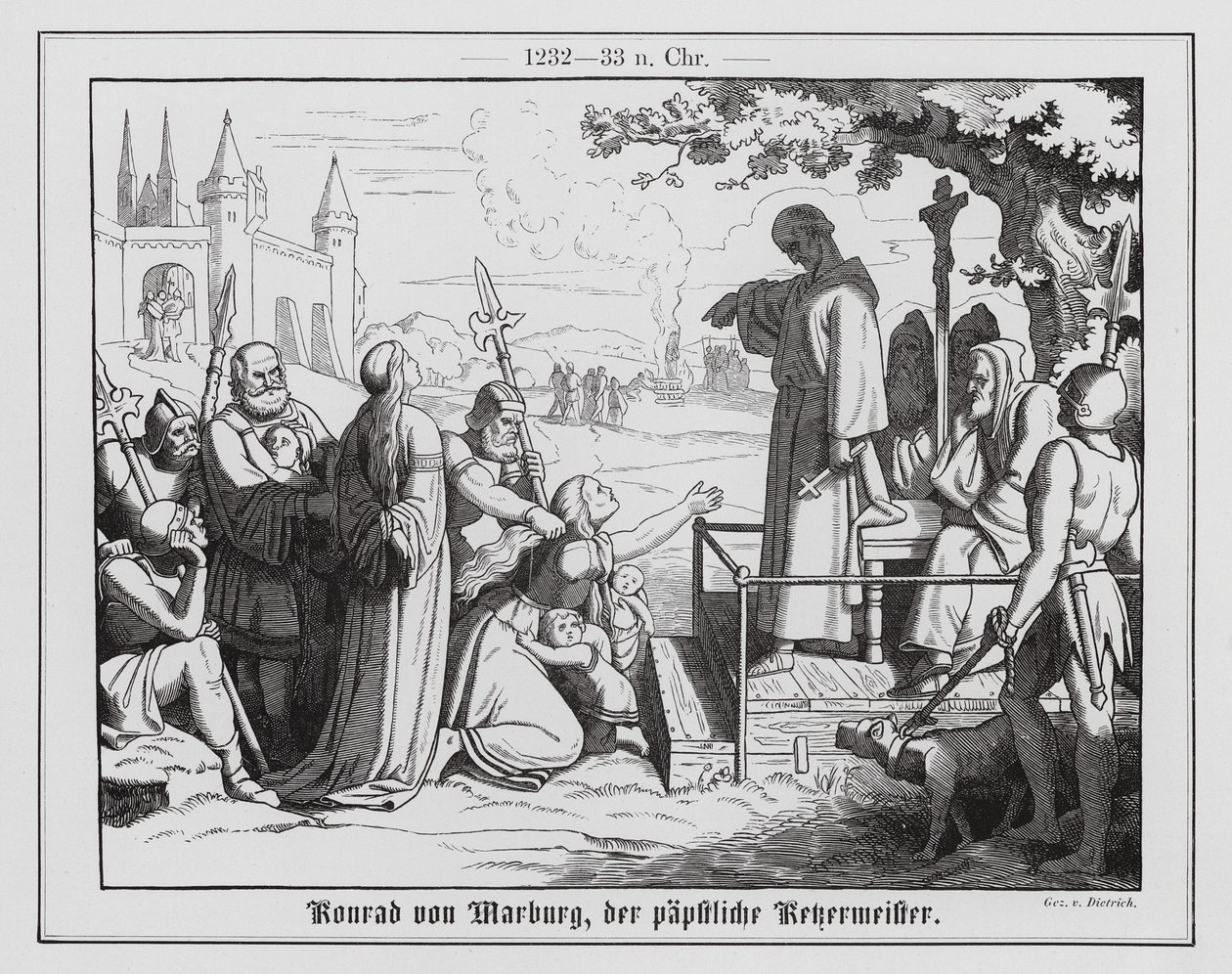 Konrad von Marburg unterdrückt Ketzerei von Anton Dietrich