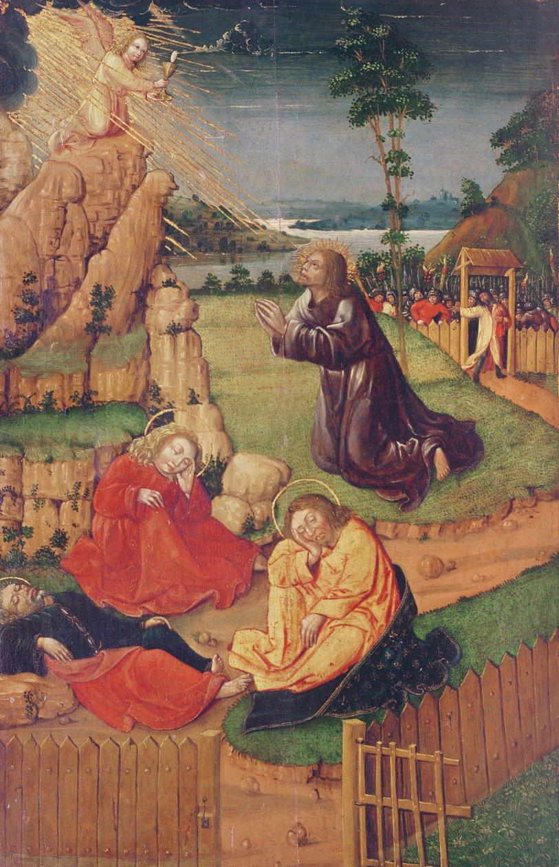 Jesus im Garten Gethsemane, aus Szenen aus dem Leben Christi von Anton Henkel