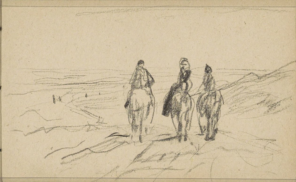 Drei Reiter in den Dünen von Anton Mauve