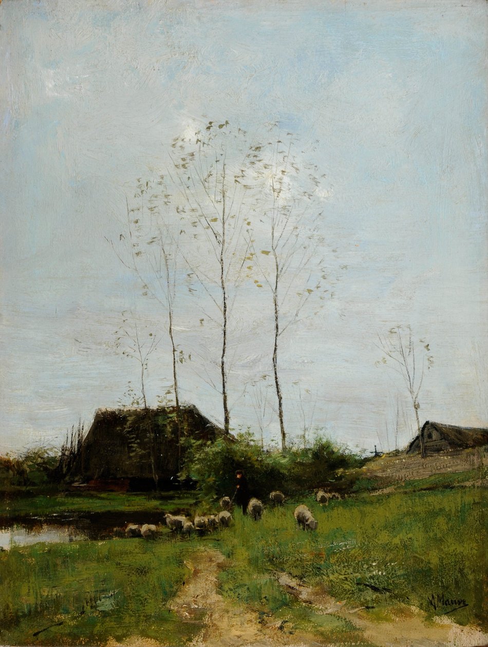 Landschaft mit Schäfer und Schafen von Anton Mauve