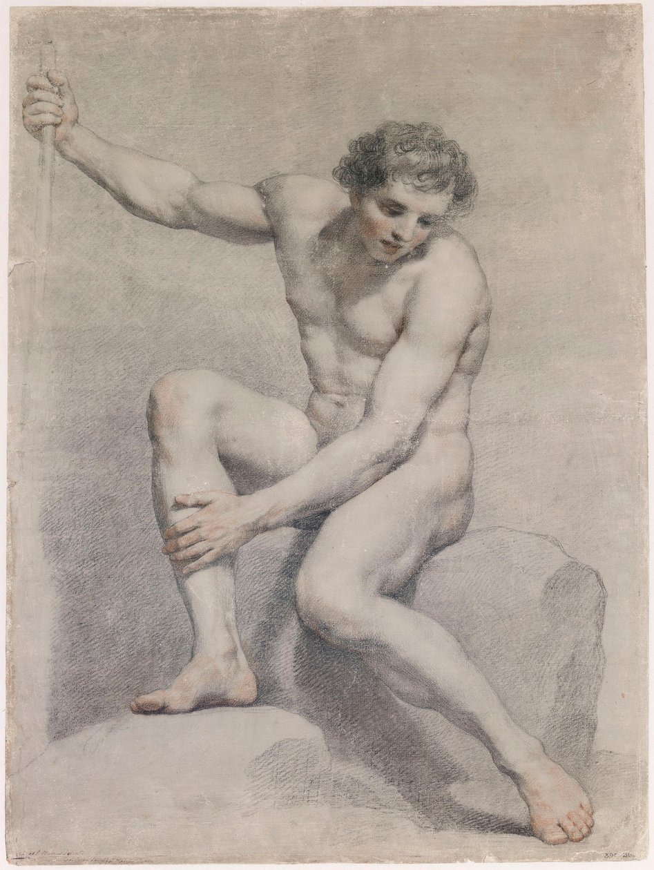 Sitzender männlicher Akt von Anton Raphael Mengs