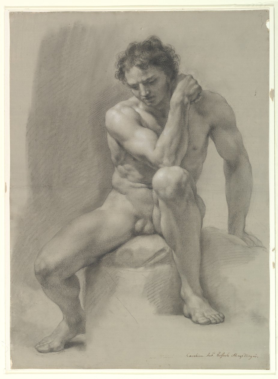 Sitzender nackter Mann von Anton Raphael Mengs