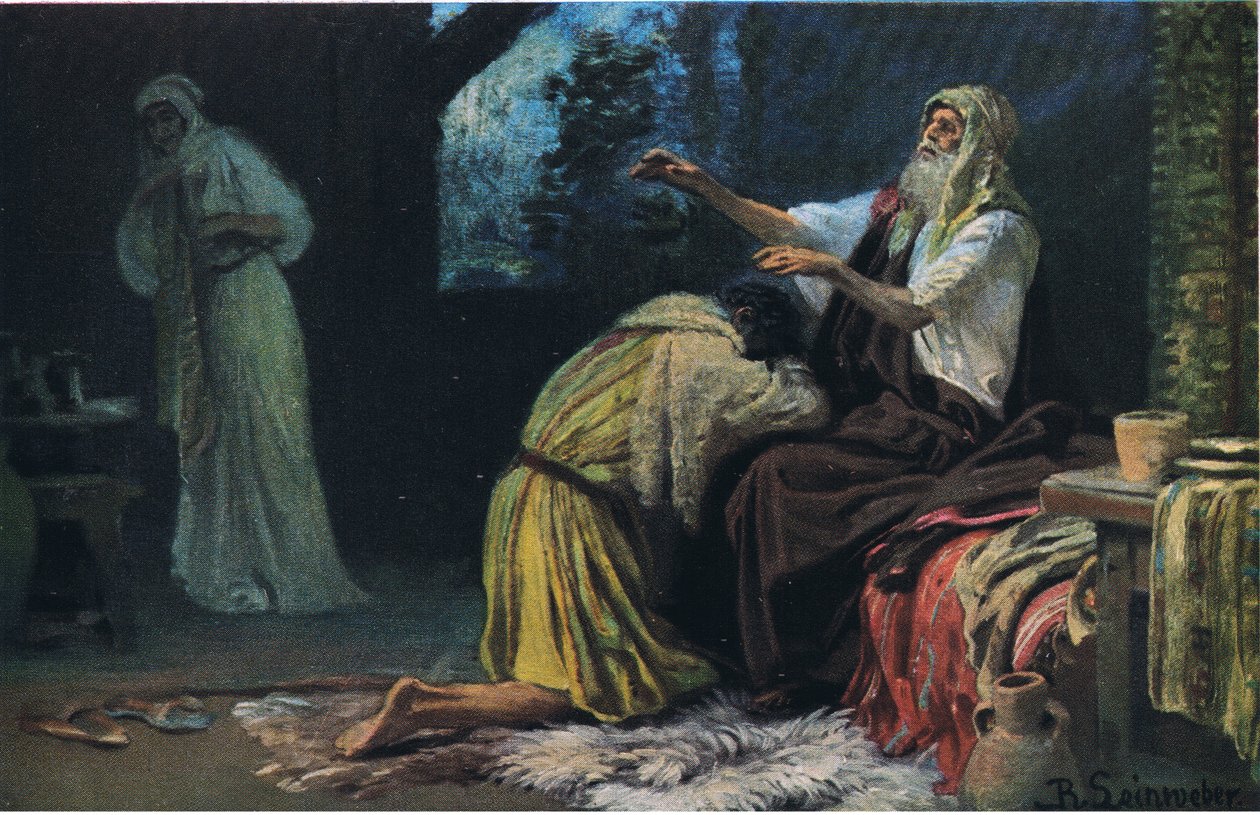 Isaak segnet Jakob, aus Hulberts Story of the Bible, veröffentlicht von The John Winston Company, 1932 von Anton Robert Leinweber