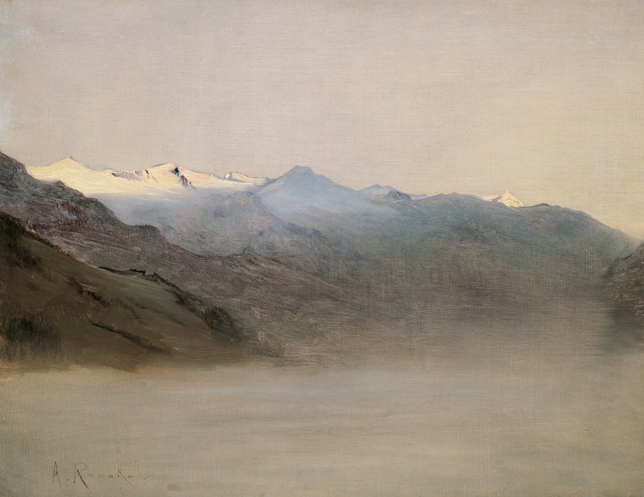 Das Gasteinertal im Nebel von Anton Romako