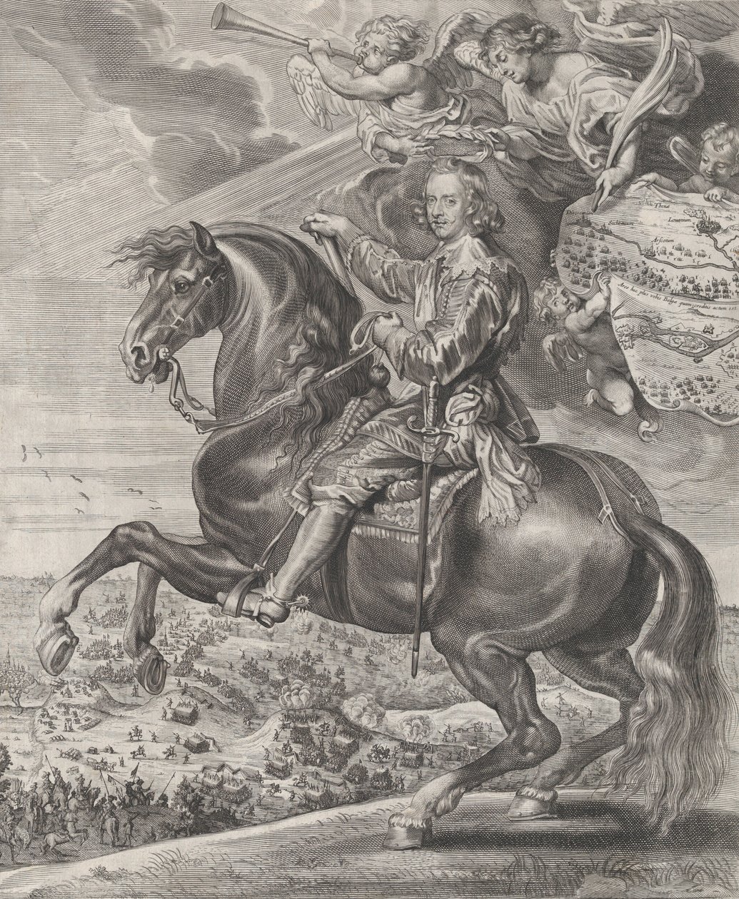 Porträt von Kardinal-Infant Ferdinand von Österreich, zu Pferd, ca. 1630-54 von Anton van der Does