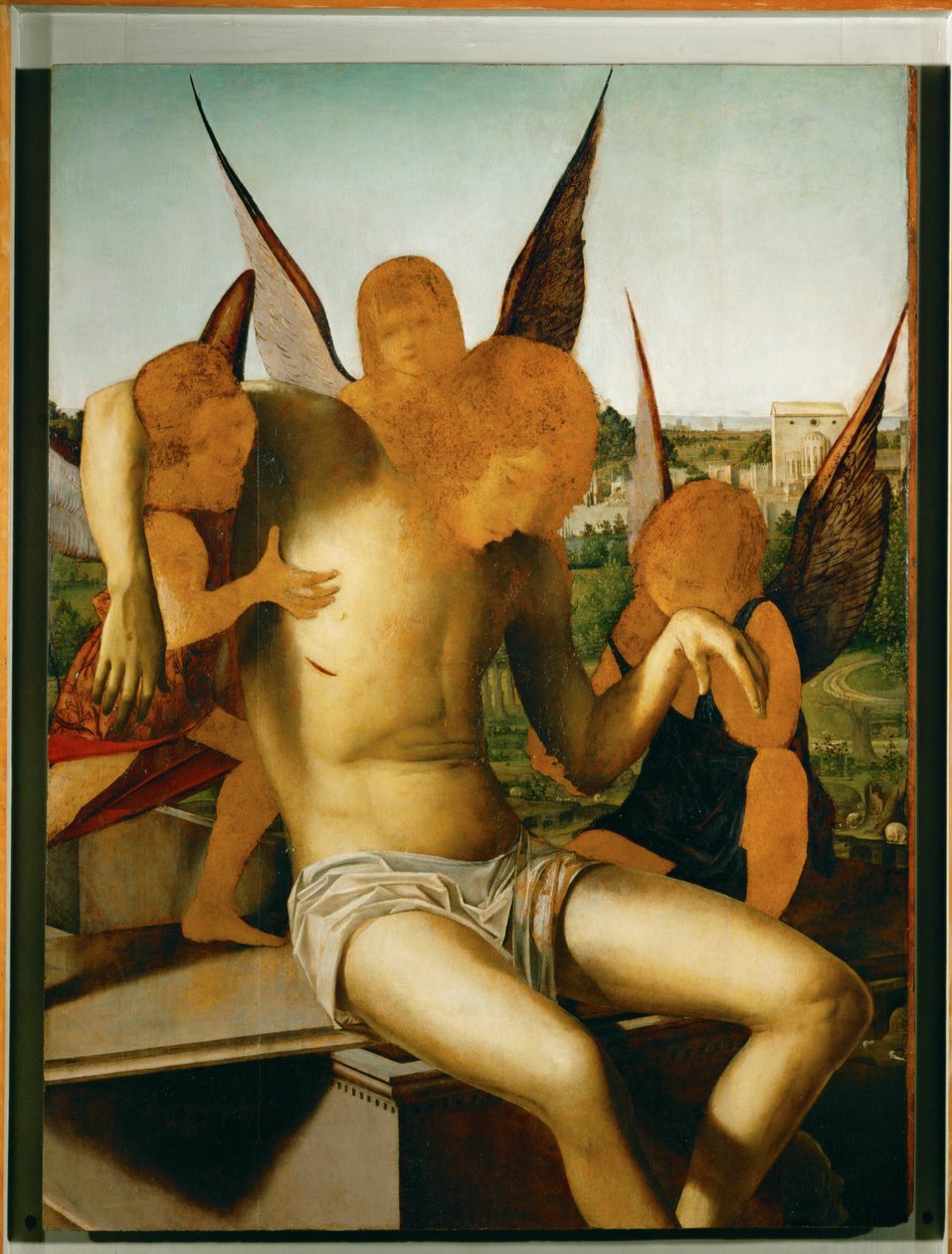 Pietà mit drei Engeln, um 1475 von Antonello da Messina