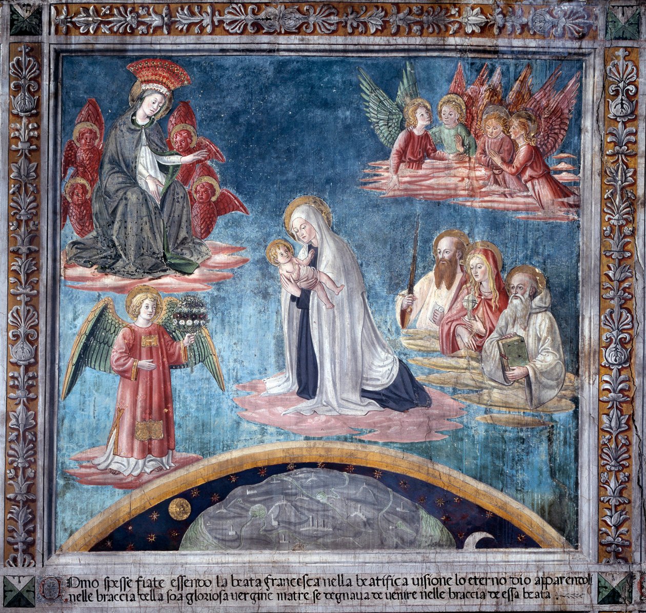 Leben der heiligen Francesca Romana: Mehrmals in Ekstase empfing Francesca das Heilige Kind von der Jungfrau von Antoniazzo Romano