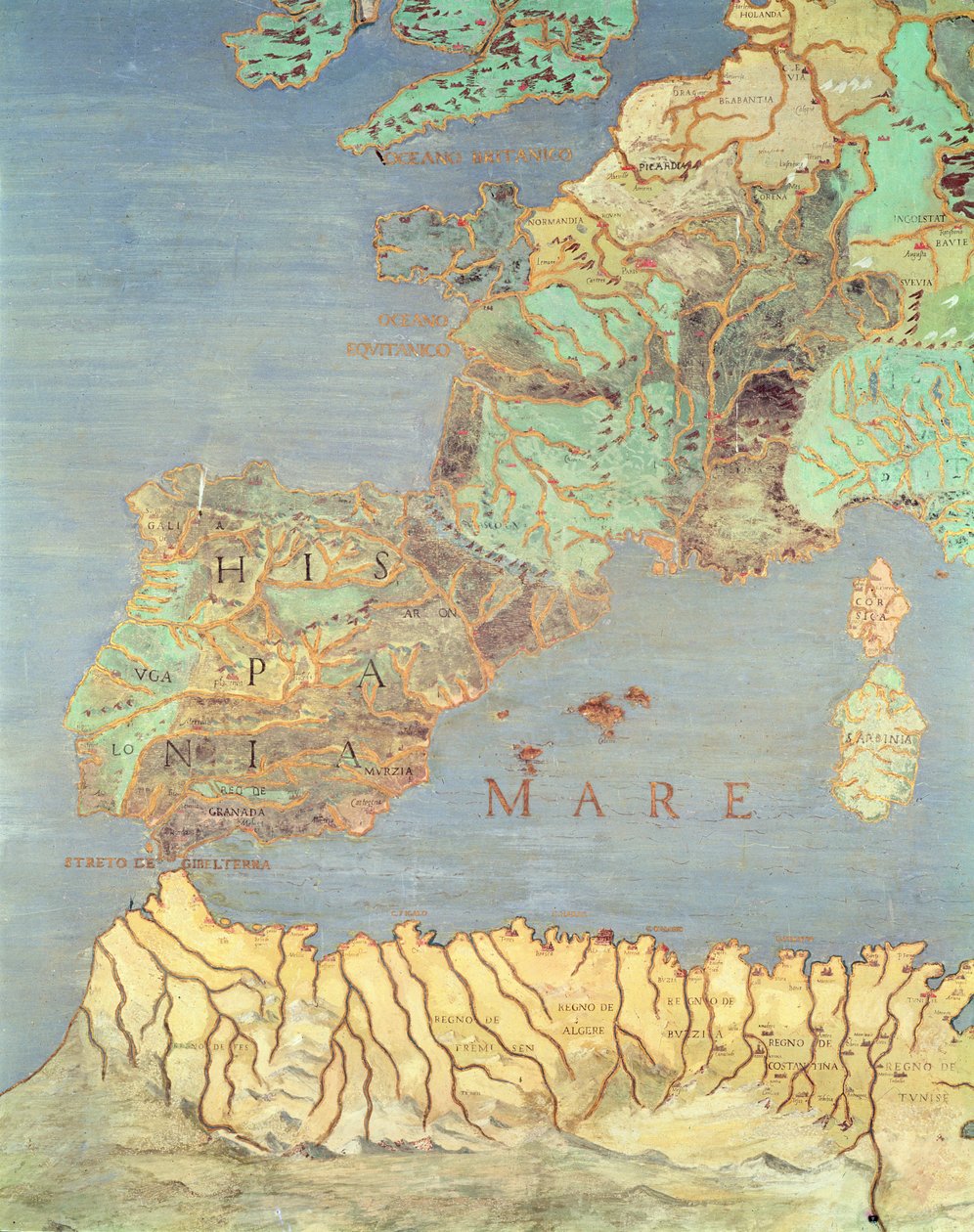 Karte von Frankreich, Spanien und Nordwestafrika, aus der 