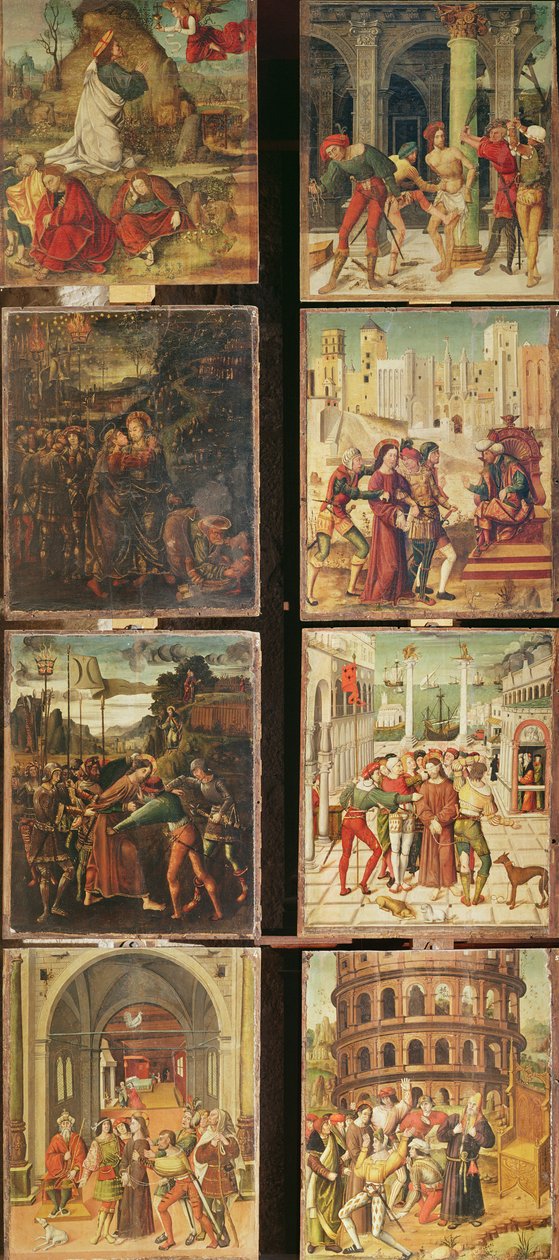 Linkes Panel des Retabels der Passion, 1517-20 von Antonio Ronzen