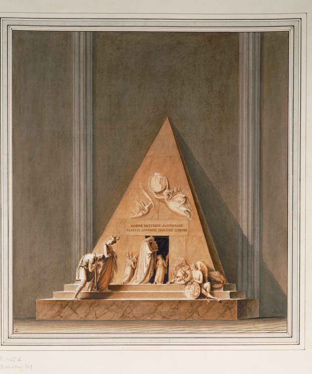 Entwurf für das Grab der Erzherzogin Marie Christine, Tochter von Kaiserin Maria Theresia und Ehefrau von Herzog Albert von Sachsen-Teschen von Antonio Canova