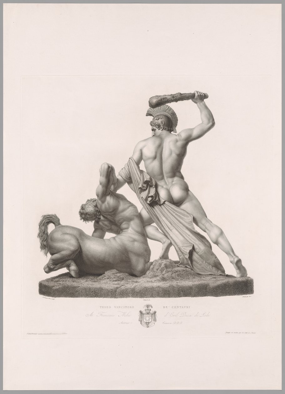 Theseus und Zentaur, Rückansicht, aus Oeuvre de Canova von Antonio Canova