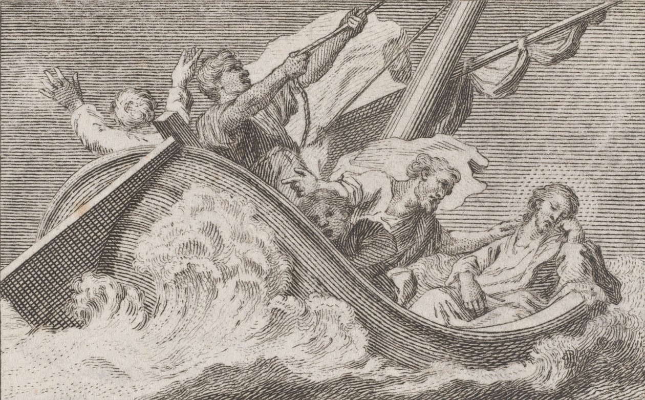 Christus auf einem Boot mit Fischern, ca. 1760-93 von Antonio Capellan