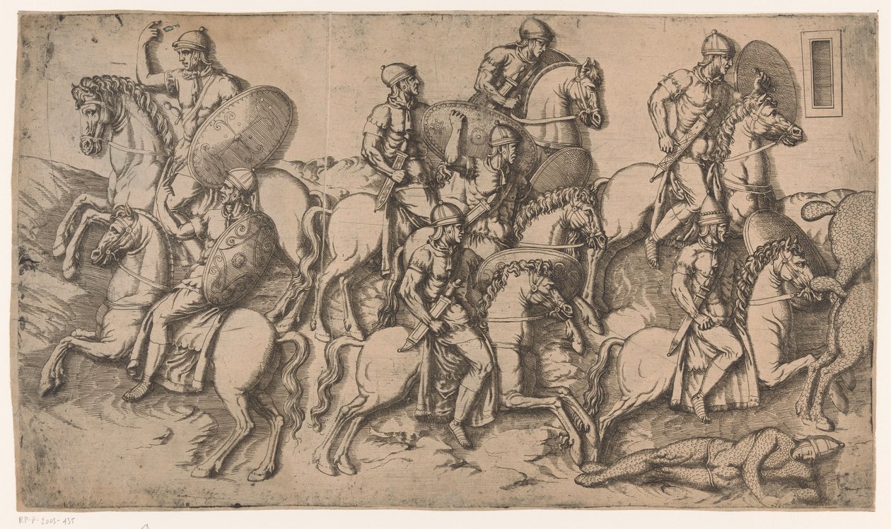 Szene aus den Dakerkriegen von Antonio Fantuzzi (circle of)