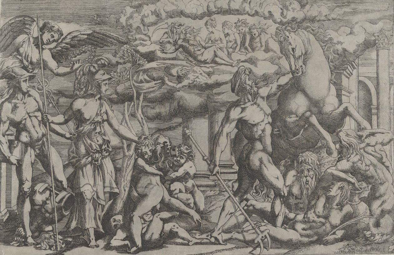 Wettstreit zwischen Neptun und Athena, 1540-45 von Antonio Fantuzzi