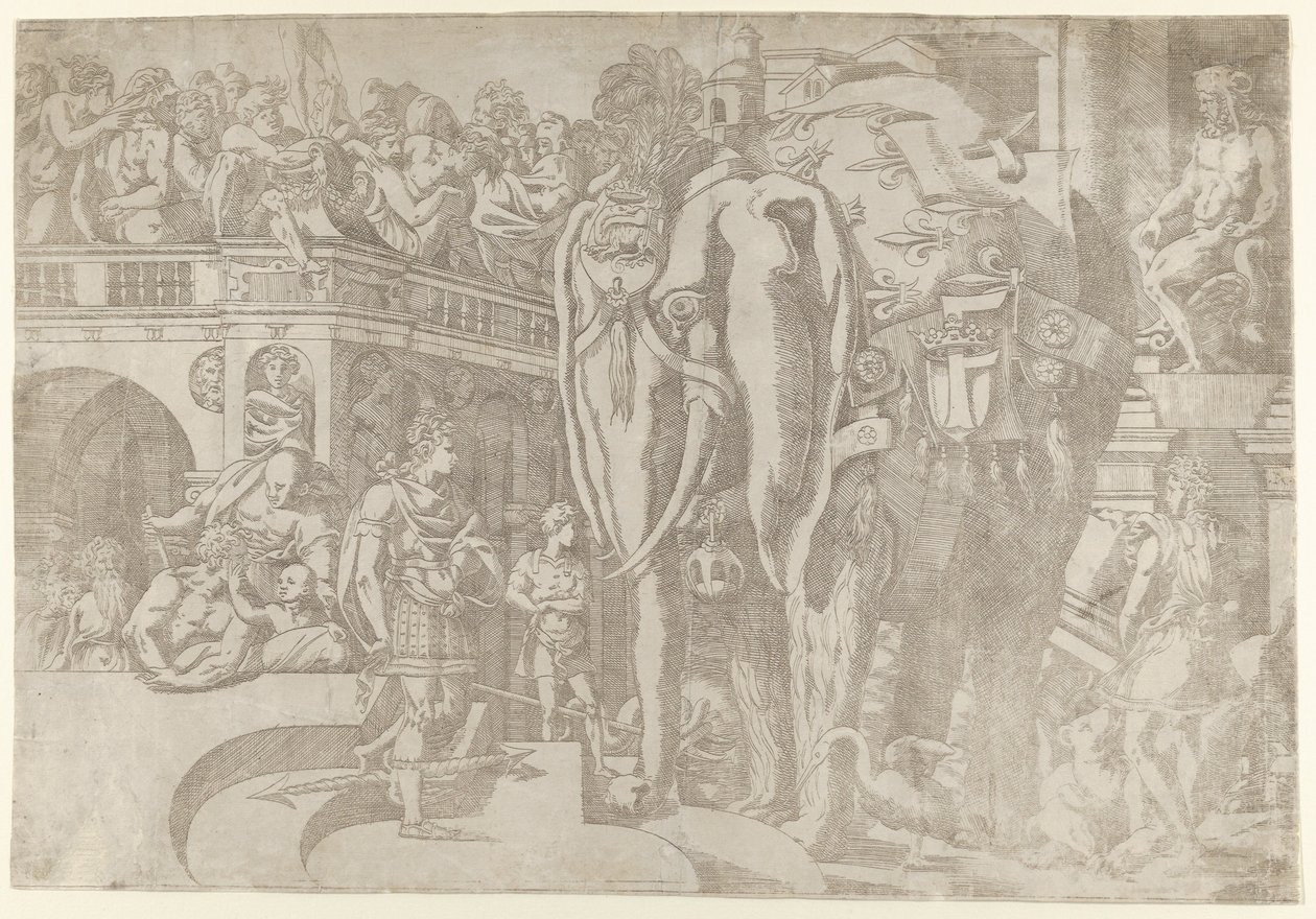 Königlicher Elefant, 1542-45 von Antonio Fantuzzi
