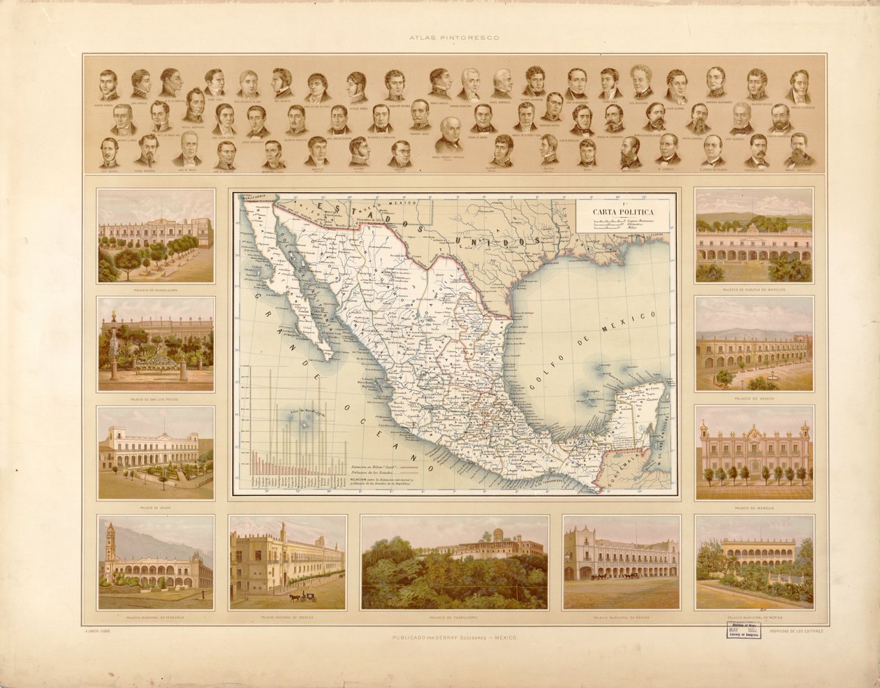Atlas pintoresco e histórico de los Estados Unidos Mexicanos von Antonio García Cubas