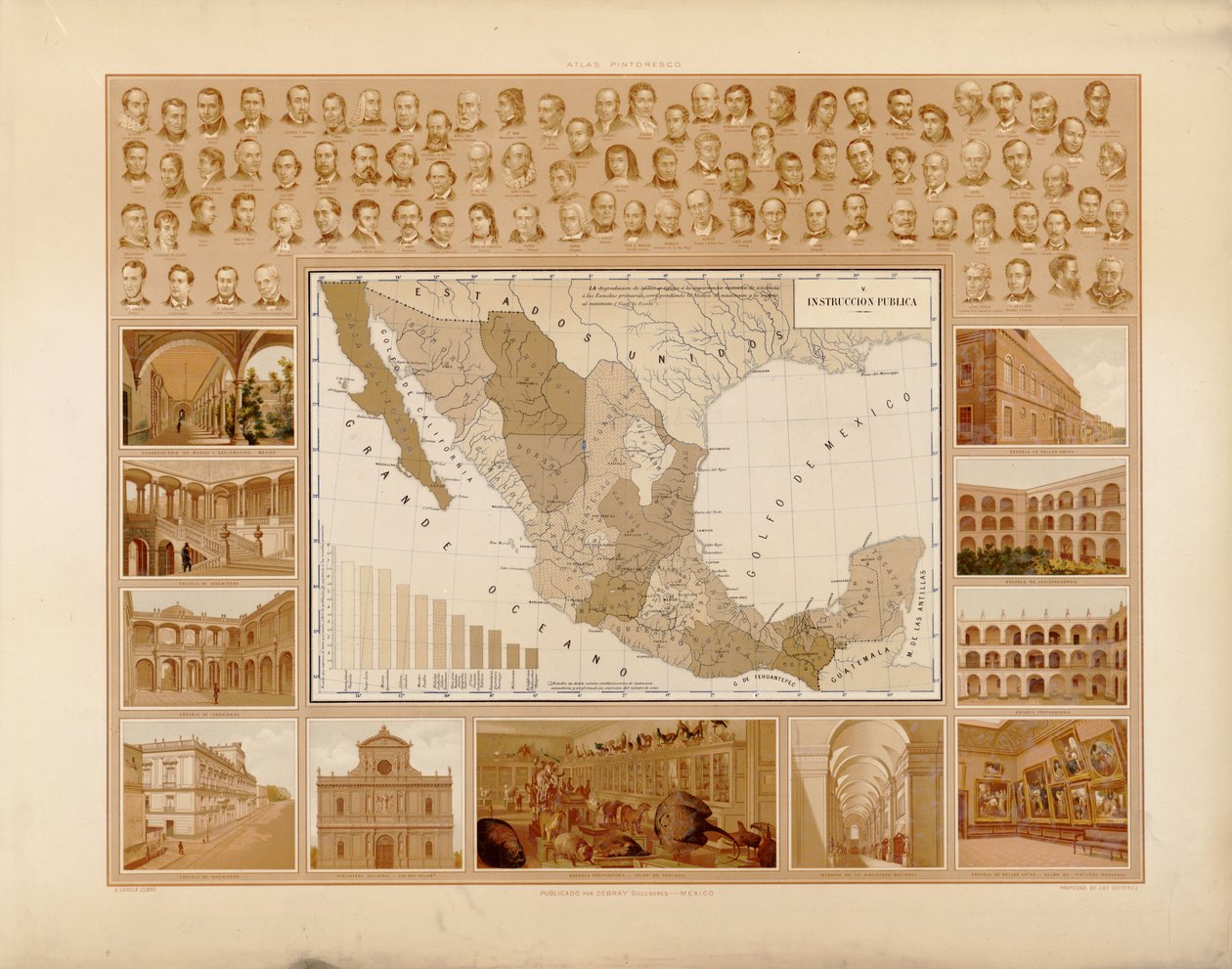 Atlas pintoresco e histórico de los Estados Unidos Mexicanos von Antonio García Cubas