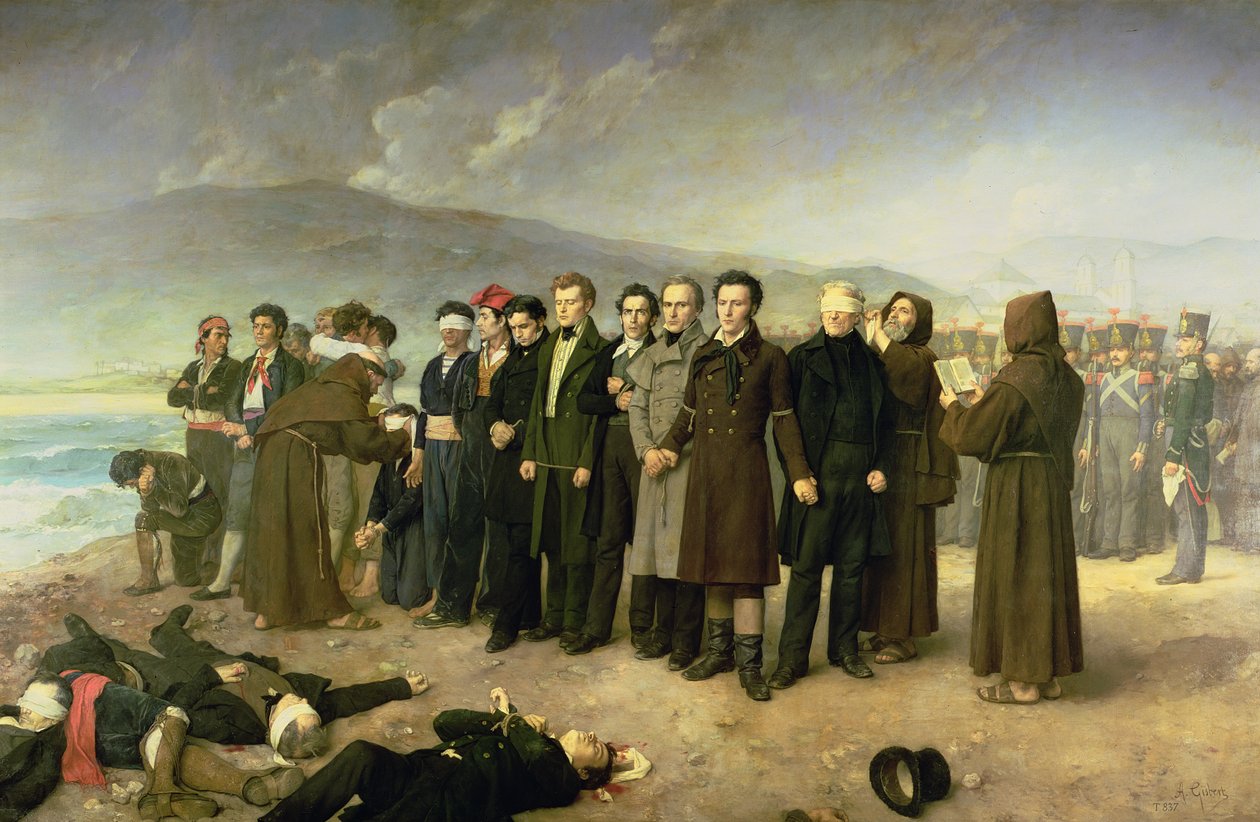 Hinrichtung von Jose Maria de Torrijos y Uriarte (1791-1831) und seinen Gefährten im Jahr 1831, 1888 von Antonio Gisbert