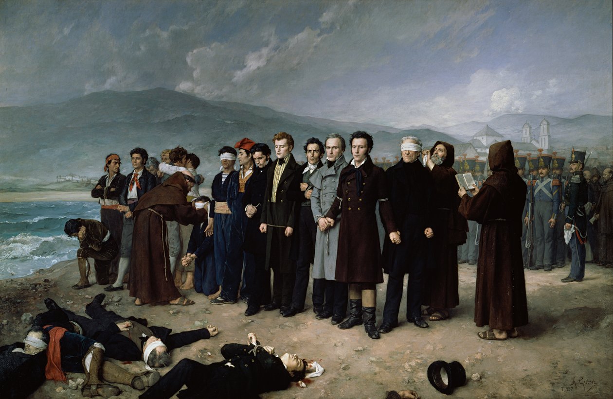 Die Hinrichtung von Torrijos und seinen Gefährten am Strand von Málaga von Antonio Gisbert