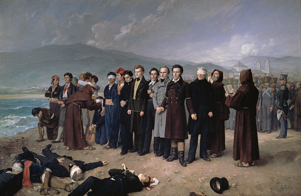 Die Hinrichtung von Torrijos und seinen Gefährten am Strand von Málaga von Antonio Gisbert
