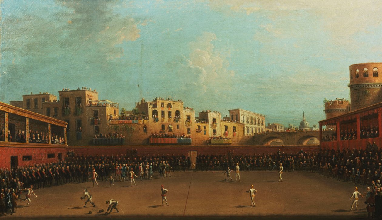 König Ferdinand IV. und Königin Caroline von Neapel bei einem Spiel von Palla a Bracciale von Antonio Joli
