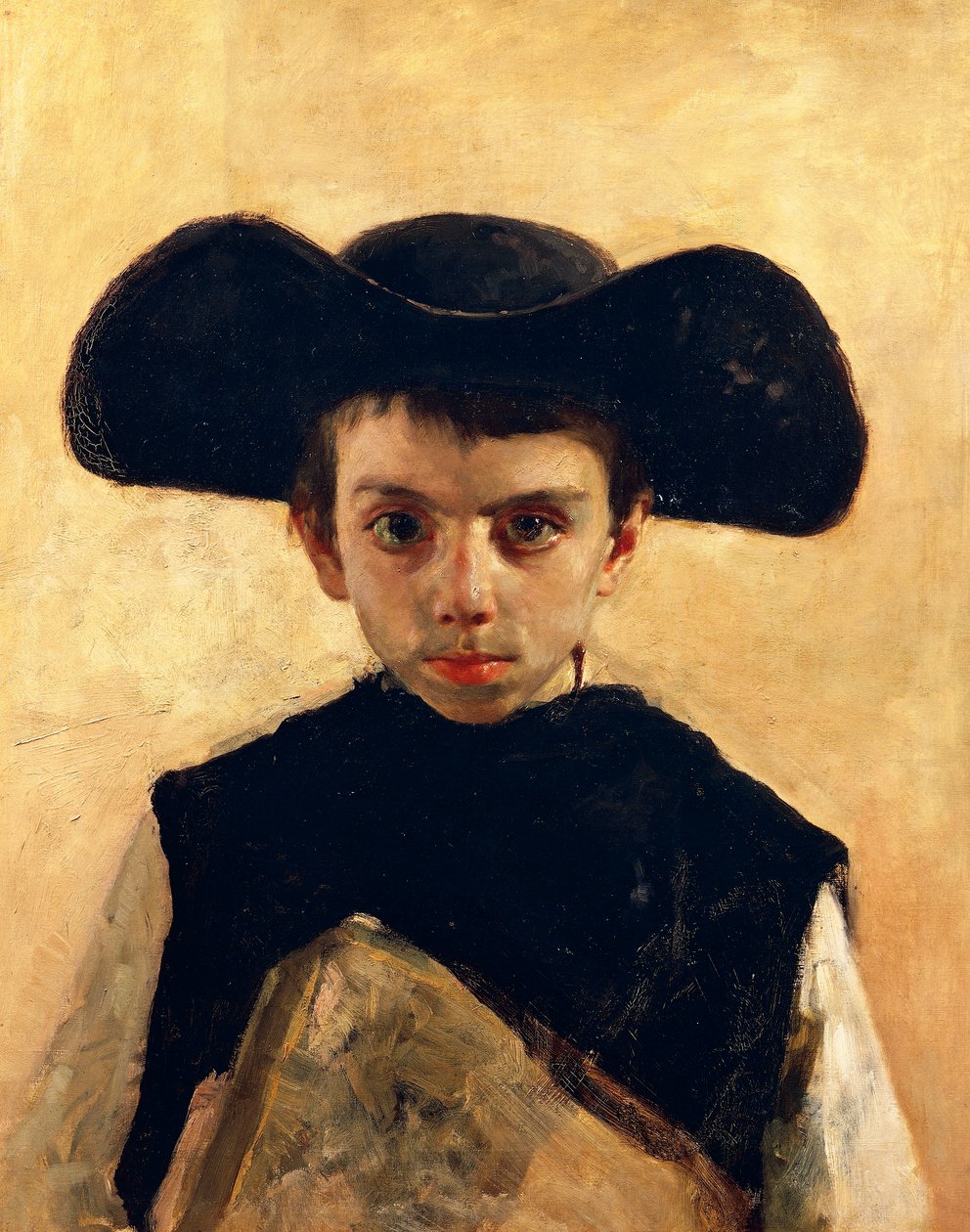 Prevetariello (kleiner Priester), von Antonio Mancini (1852-1930), Öl auf Leinwand, 66x53 cm von Antonio Mancini