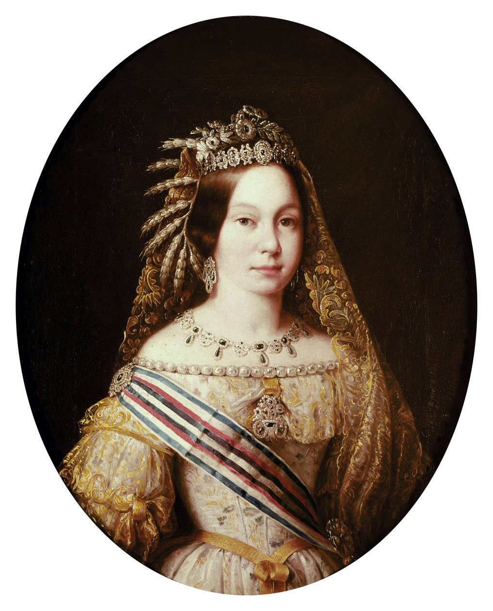 Porträt von Isabella II., Königin von Spanien (Isabella de Bourbon oder Isabel de Borbón) von Antonio María Esquivel y Suárez de Urbina