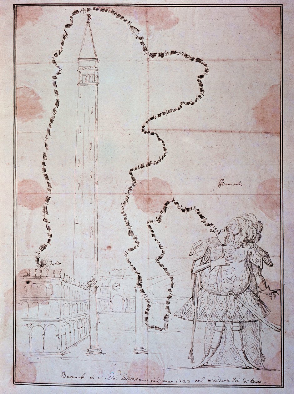Porträt von Antonio Bernacchi, italienischer Kastrat (Karikatur) von Antonio Maria Zanetti