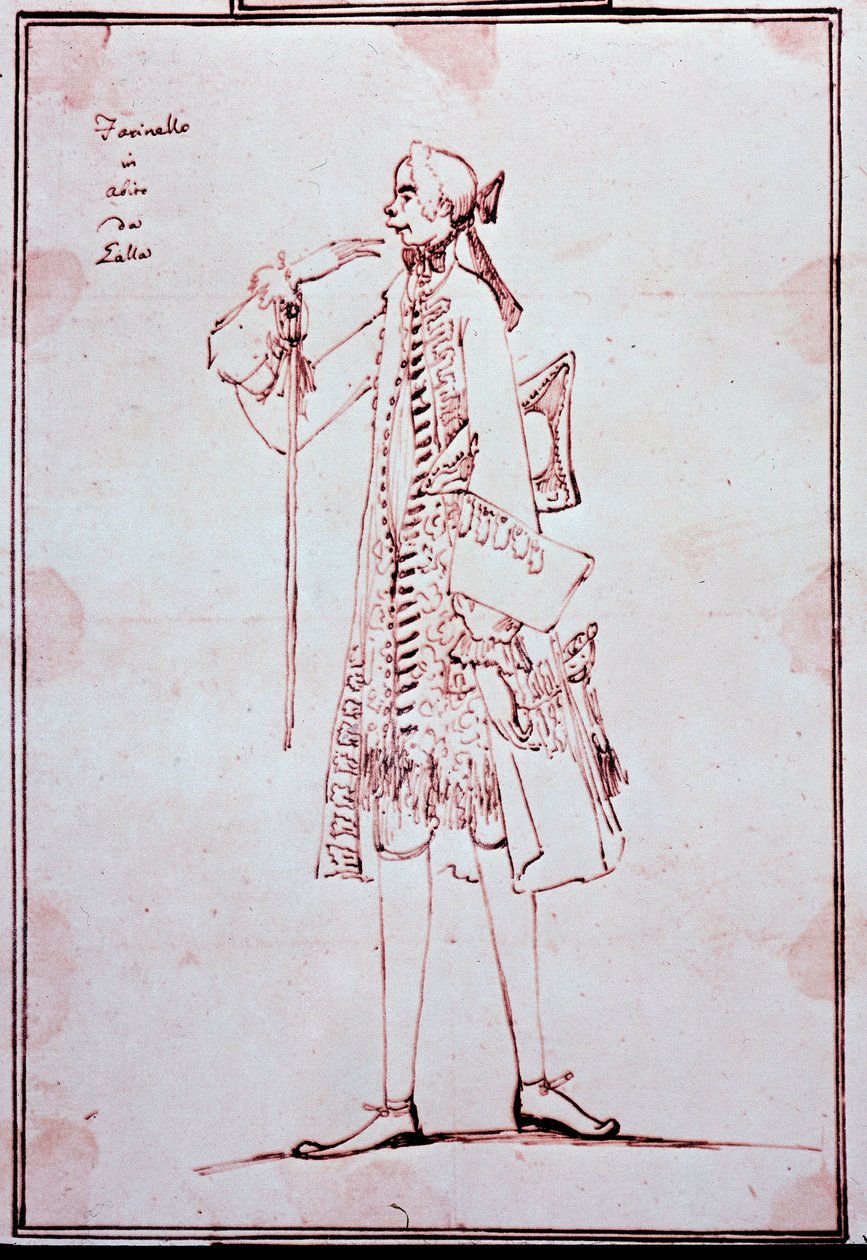 Porträt von Carlo Broschi genannt Farinelli (1705-1782) Italienischer Kastrat. Zeichnung von Anton Maria Zanetti (1680-1767). 18. Jahrhundert. Private Sammlung. von Antonio Maria Zanetti