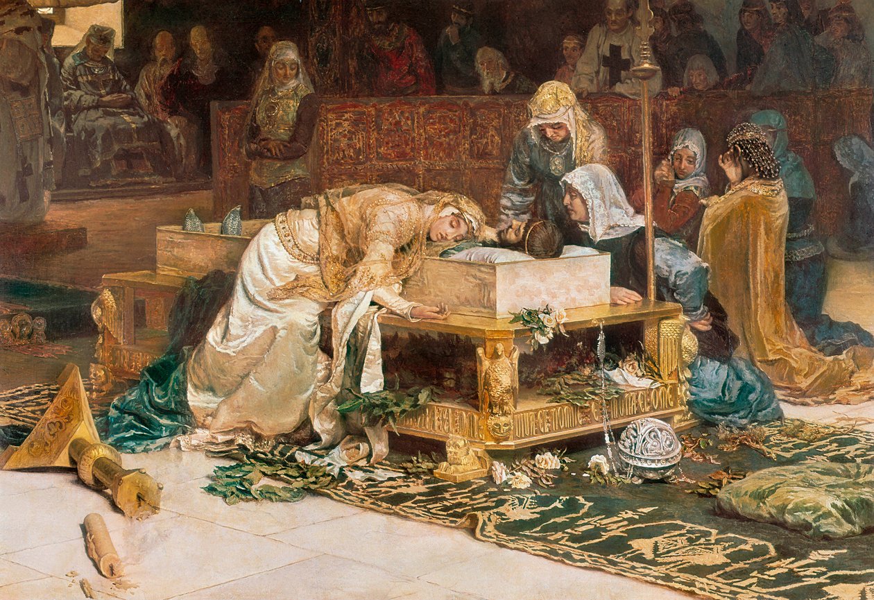 Die Liebenden von Teruel, Gemälde von Antoni Munoz i Degrain (1841-1924). Detail. 1884 von Antonio Munoz Degrain