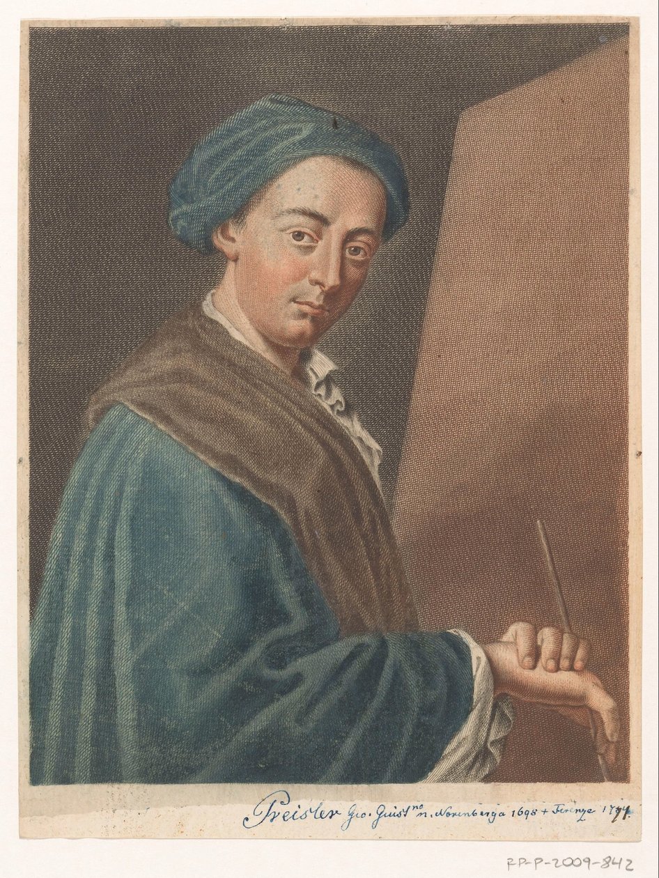 Porträt des Künstlers Johann Justin Preissler (Porträts von Künstlern) von Antonio Pazzi