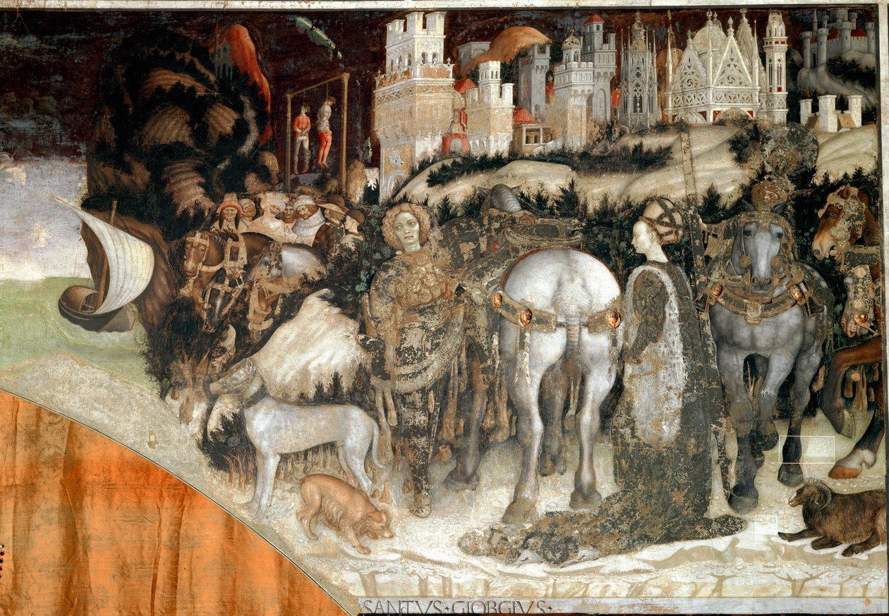 Der heilige Georg befreit die Prinzessin von Trapezunt (Detail) von Antonio Pisanello
