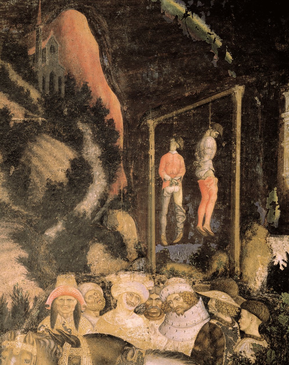 Die Gehängten (Detail) aus St. Georg und die Prinzessin von Antonio Pisanello