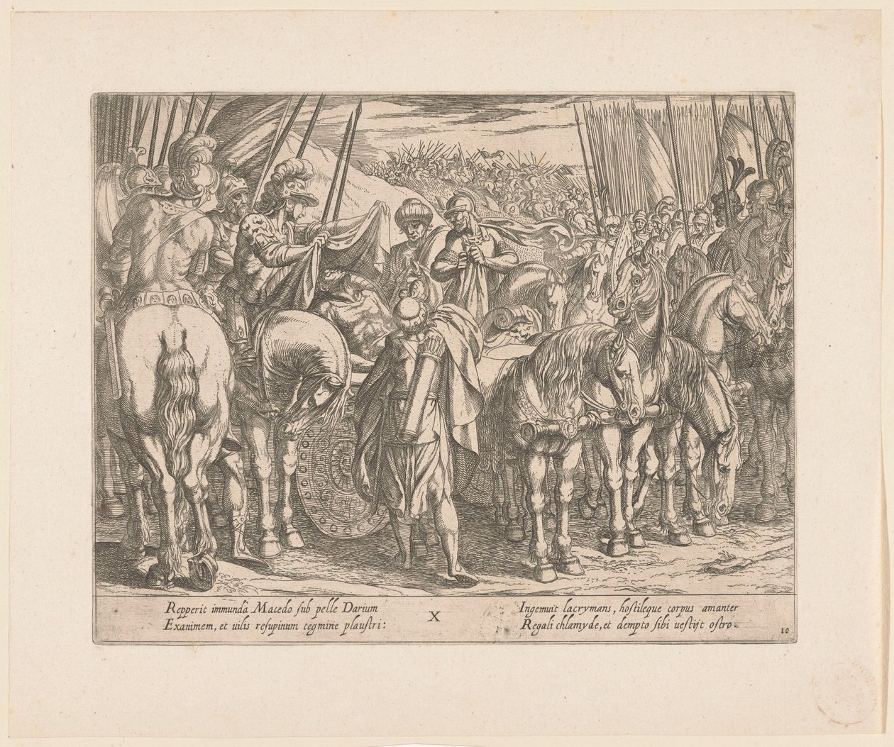 Alexander der Große findet den Körper von Darius von Antonio Tempesta