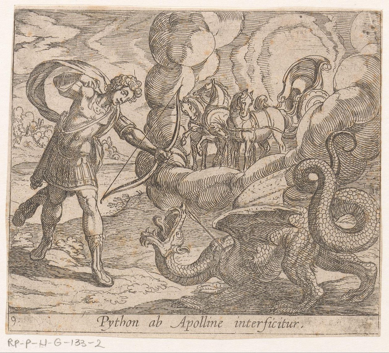 Apollo tötet Python von Antonio Tempesta