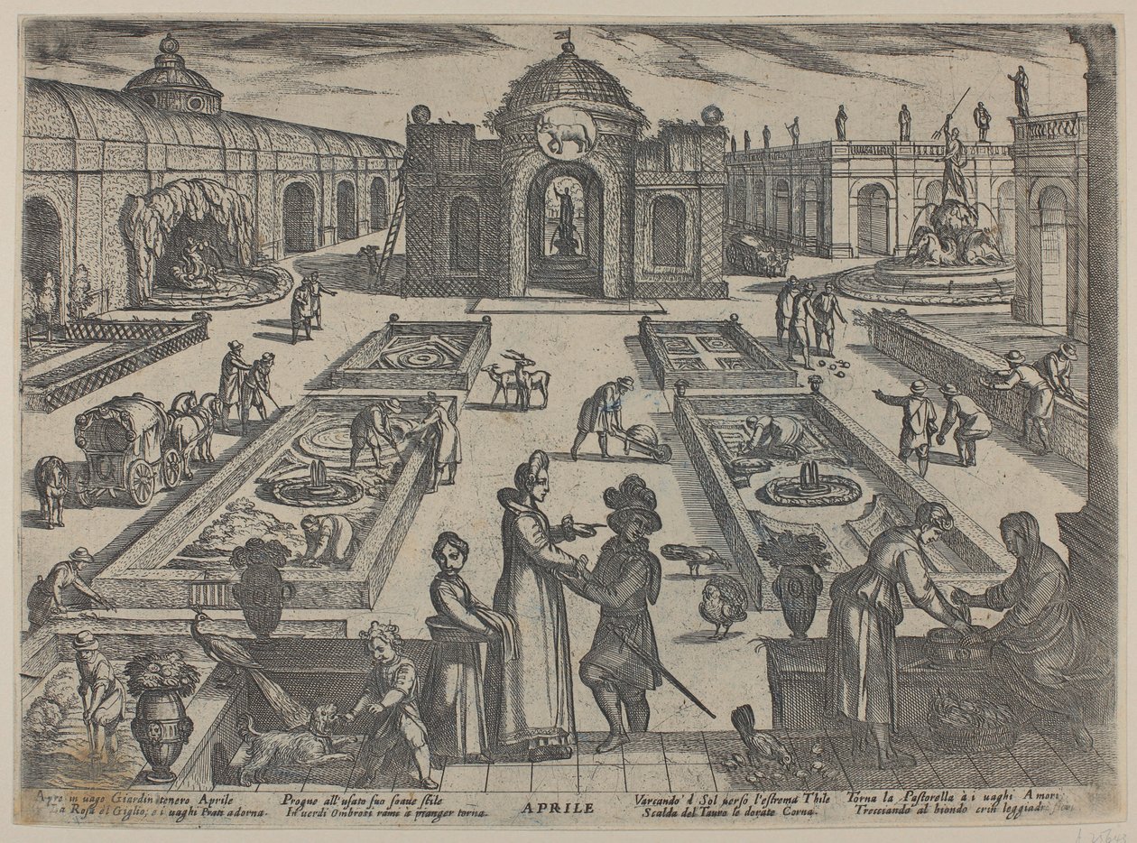 April: Ein Garten (Die zwölf Monate I) von Antonio Tempesta