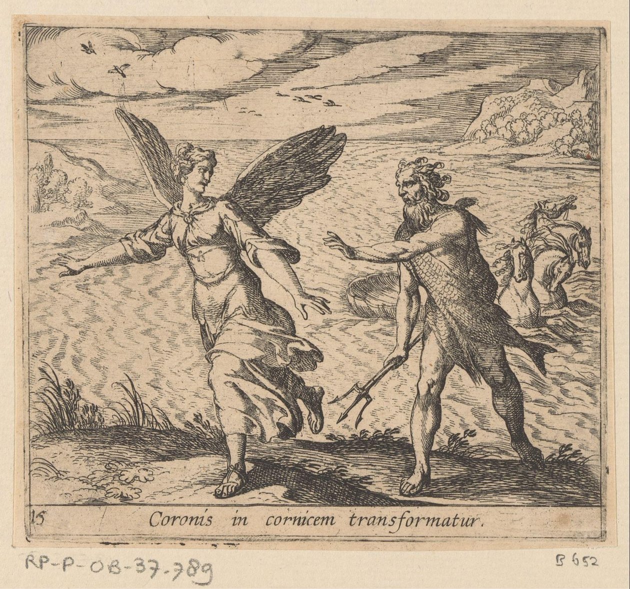 Coronis in eine Krähe verwandelt von Antonio Tempesta
