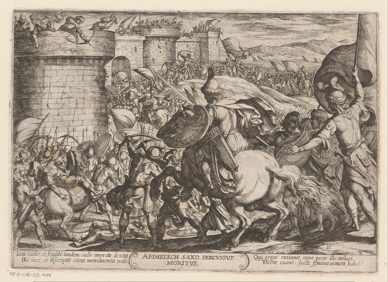 Der Tod von Abimelech. Alttestamentliche Kampfszenen von Antonio Tempesta