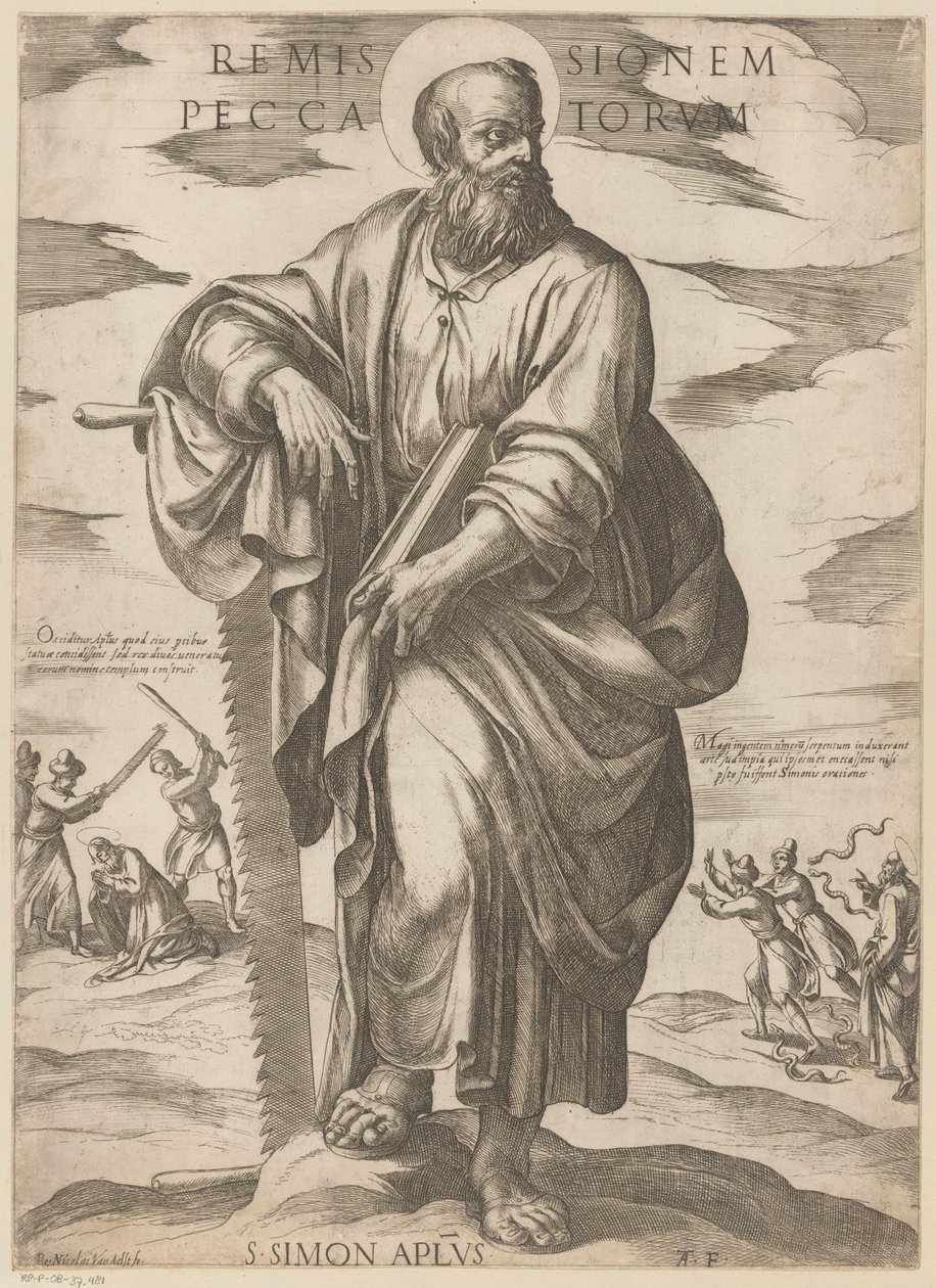 Der heilige Simon (Remissionem peccatorum, Christus, Maria und die Apostel) von Antonio Tempesta