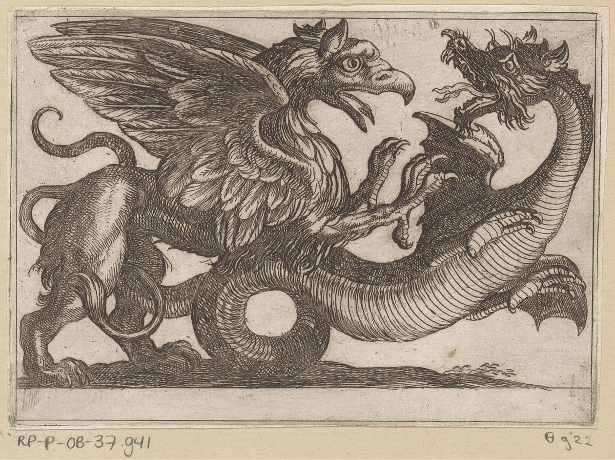 Drache und Greif im Kampf von Antonio Tempesta